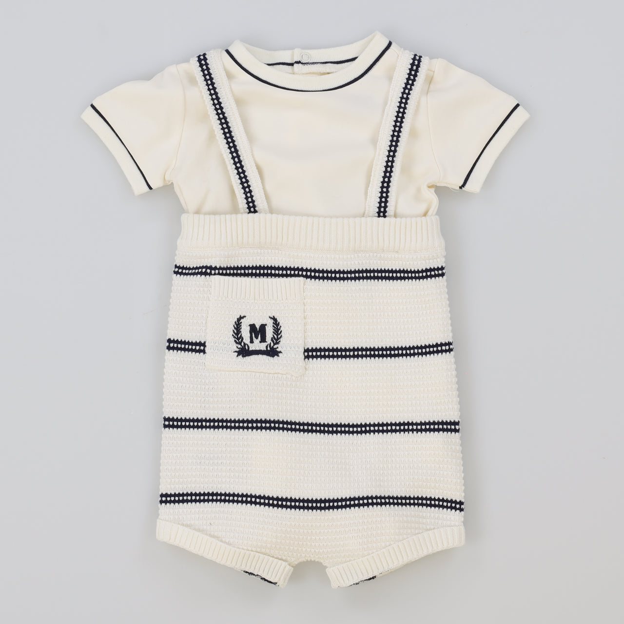 Melange Stripes Knit Baby Set