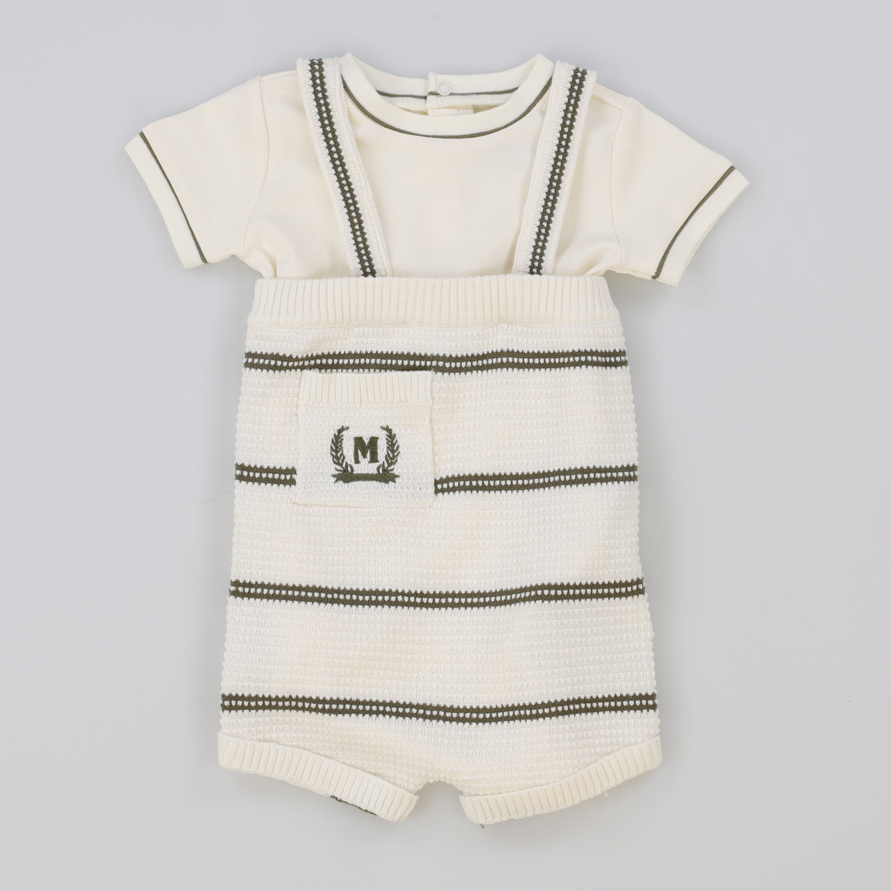 Melange Stripes Knit Baby Set