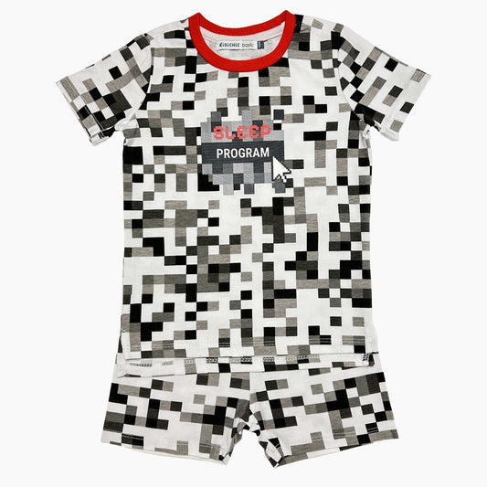 Pixel Print PJ Shorts Set - Kidichic