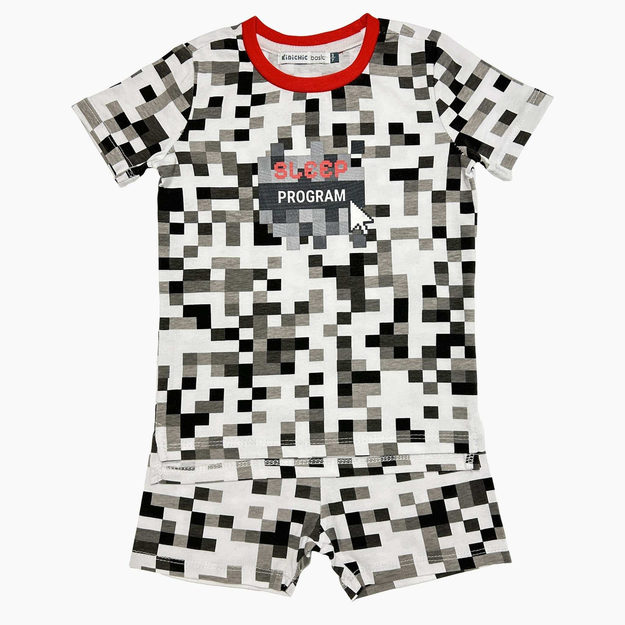 Pixel Print PJ Shorts Set - Kidichic