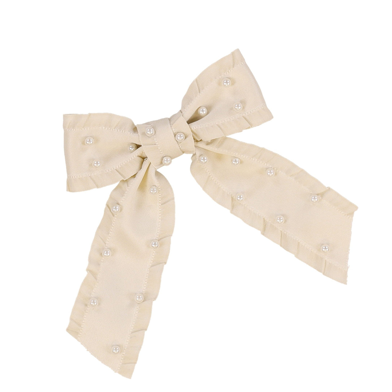 Pleats & Pearls Bow Clip - Kidichic