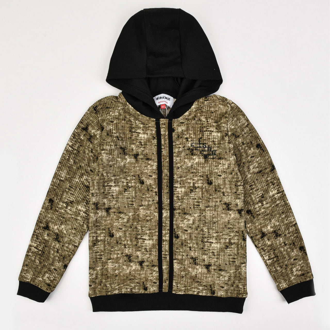 Print Rib Combo Hoodie - Kidichic