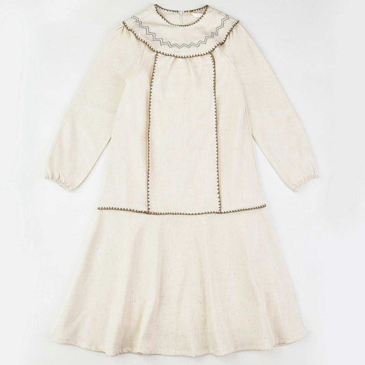 Sidney Linen Embroidered Dress - Kidichic
