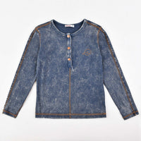 Stone Wash Girls Shirt - Kidichic