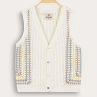 Melange Retro Crochet Vest