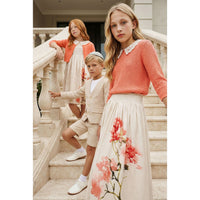 Melange Margaret Collar Top