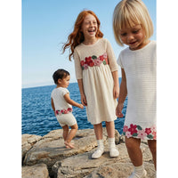 Melange Flower Crochet Dress