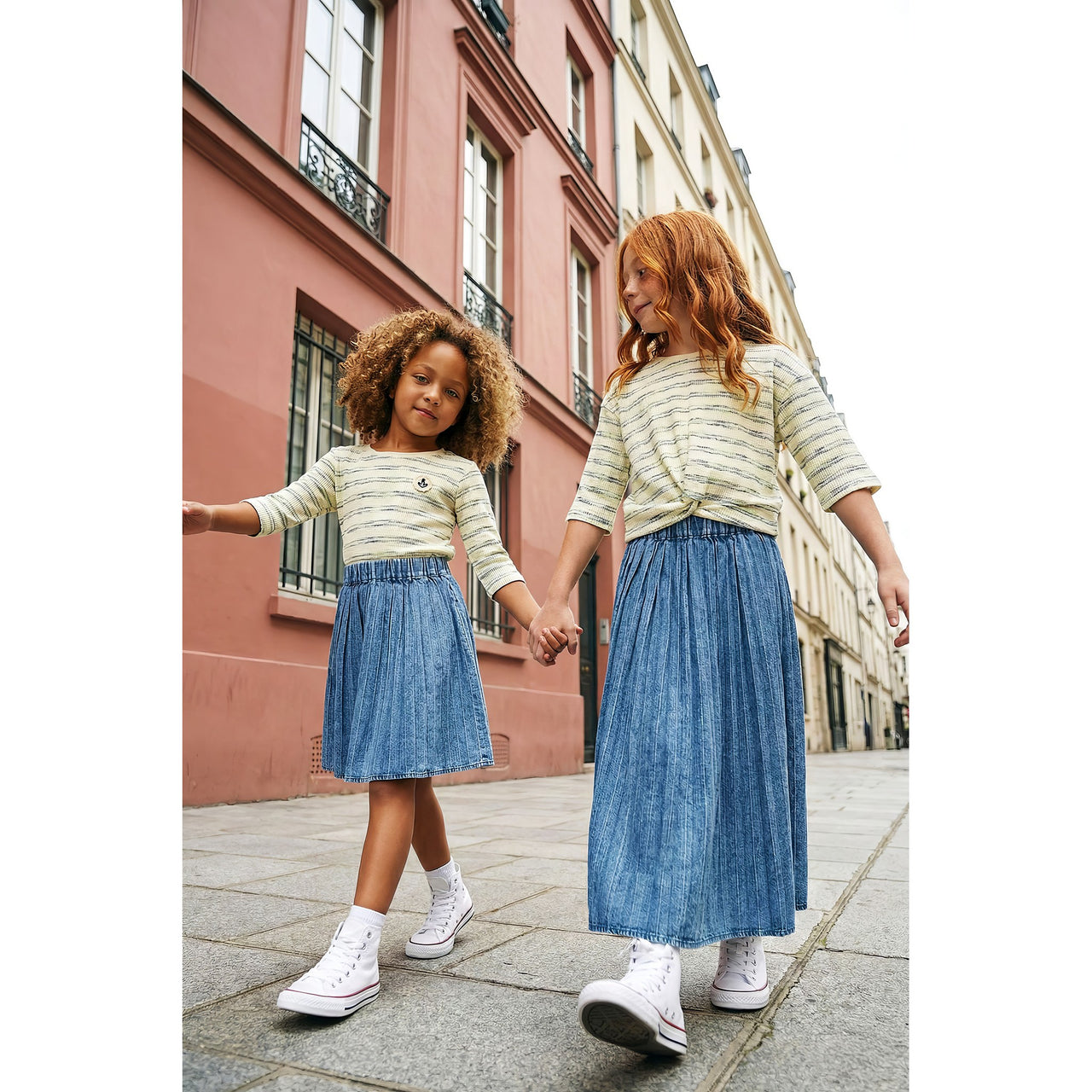 Melange Girls Striped Shirt