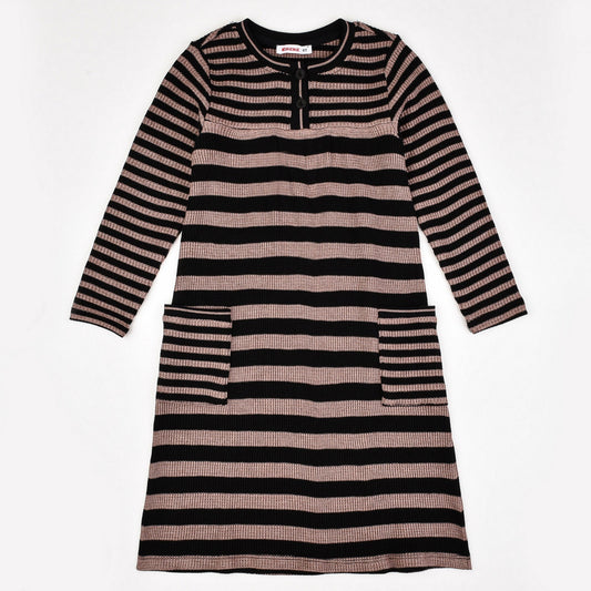 Waffle Stripe Dress - Kidichic