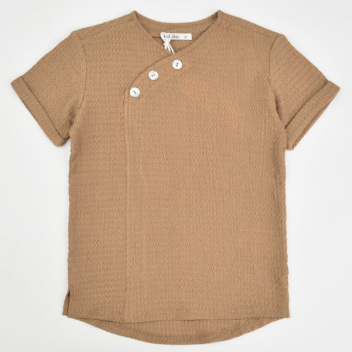 Boys Knit Collar Dress Shirt - Kidichic