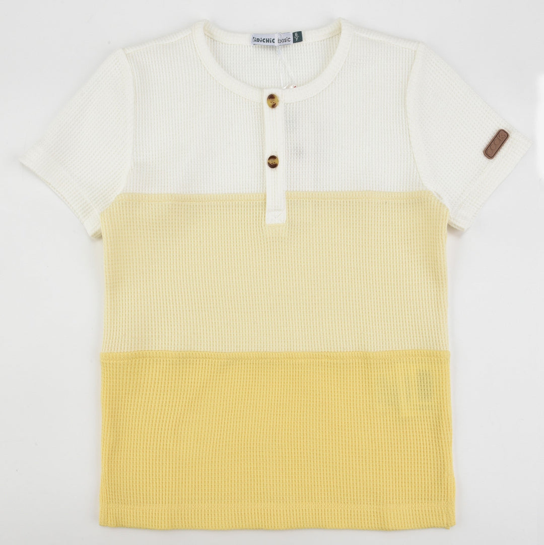 Colorblock Waffle Shirt - Kidichic