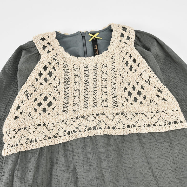 Dress With Crochet Overlay - Kidichic