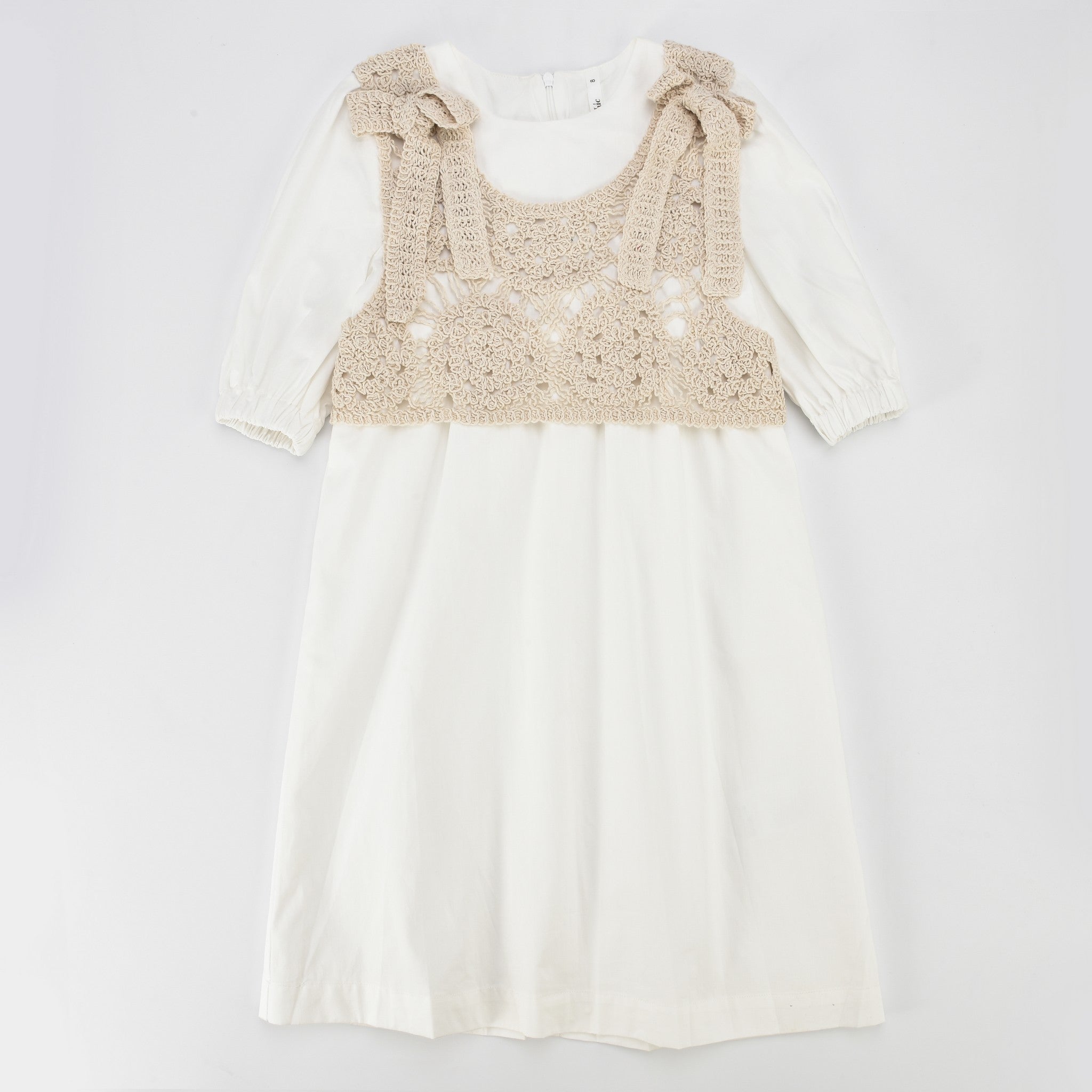Girls Crochet Overlay Dress - Kidichic