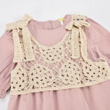 Girls Crochet Overlay Dress - Kidichic