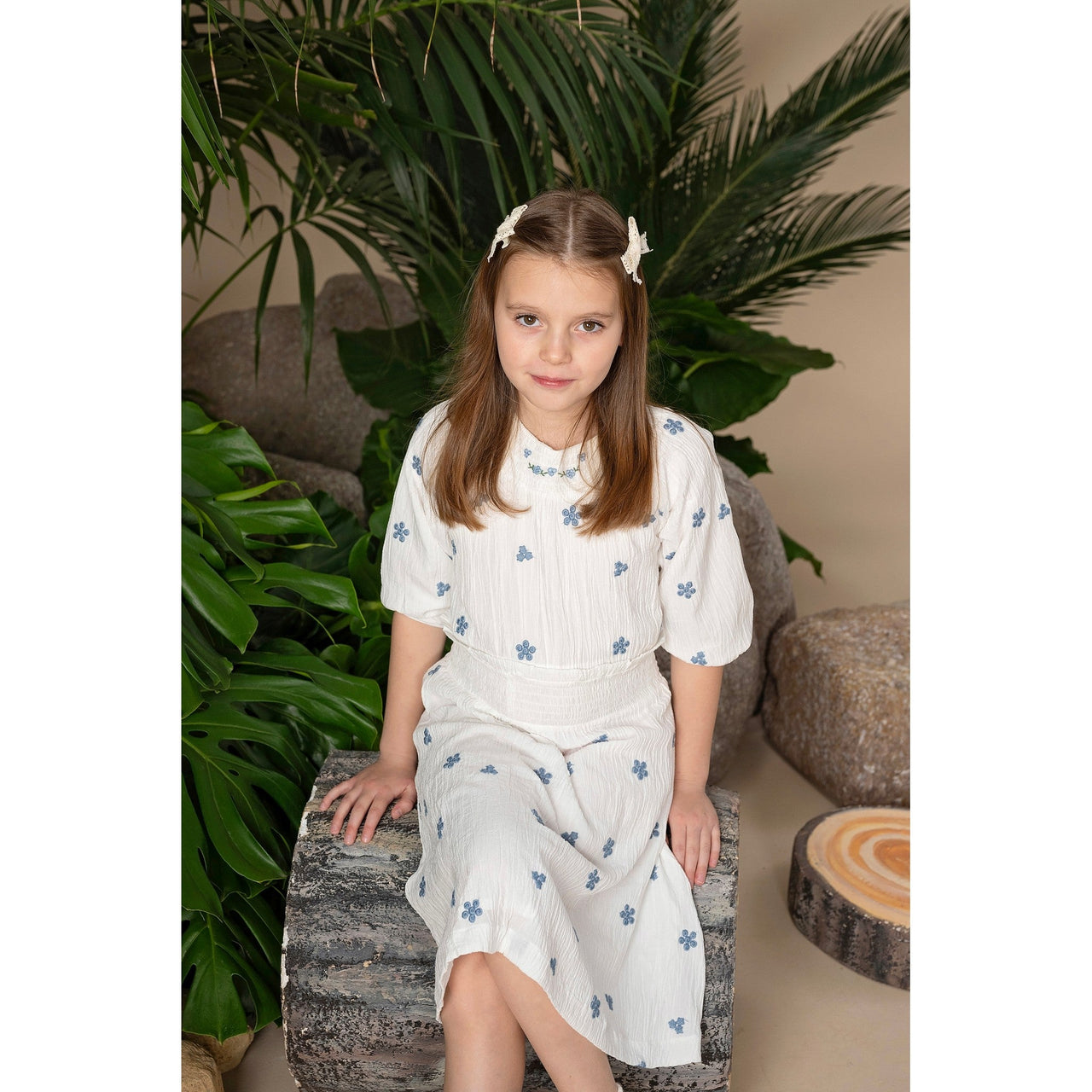 Girls Daisy Smock Waist Dress - Kidichic