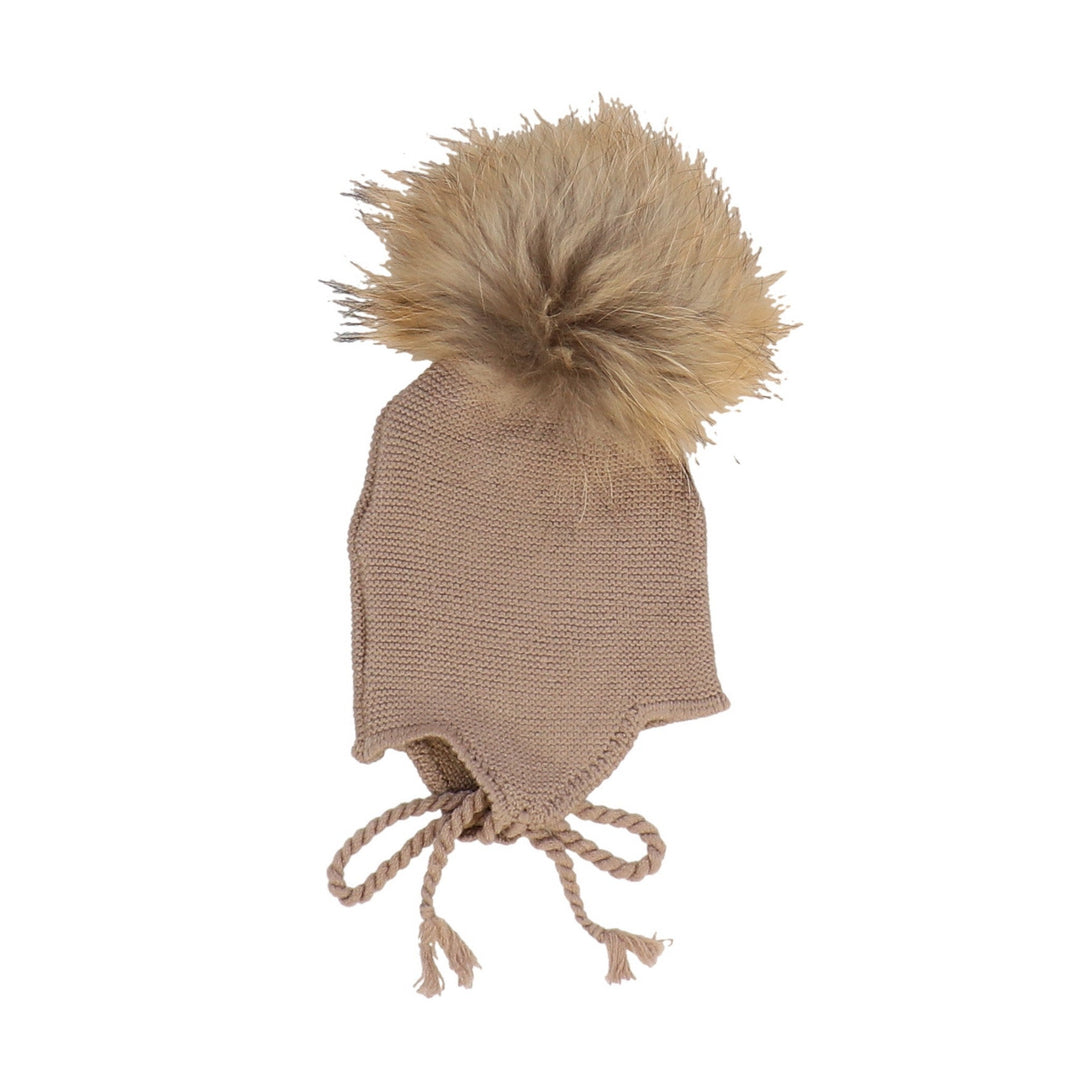 Knit Pompom Drawstring Hat - Kidichic