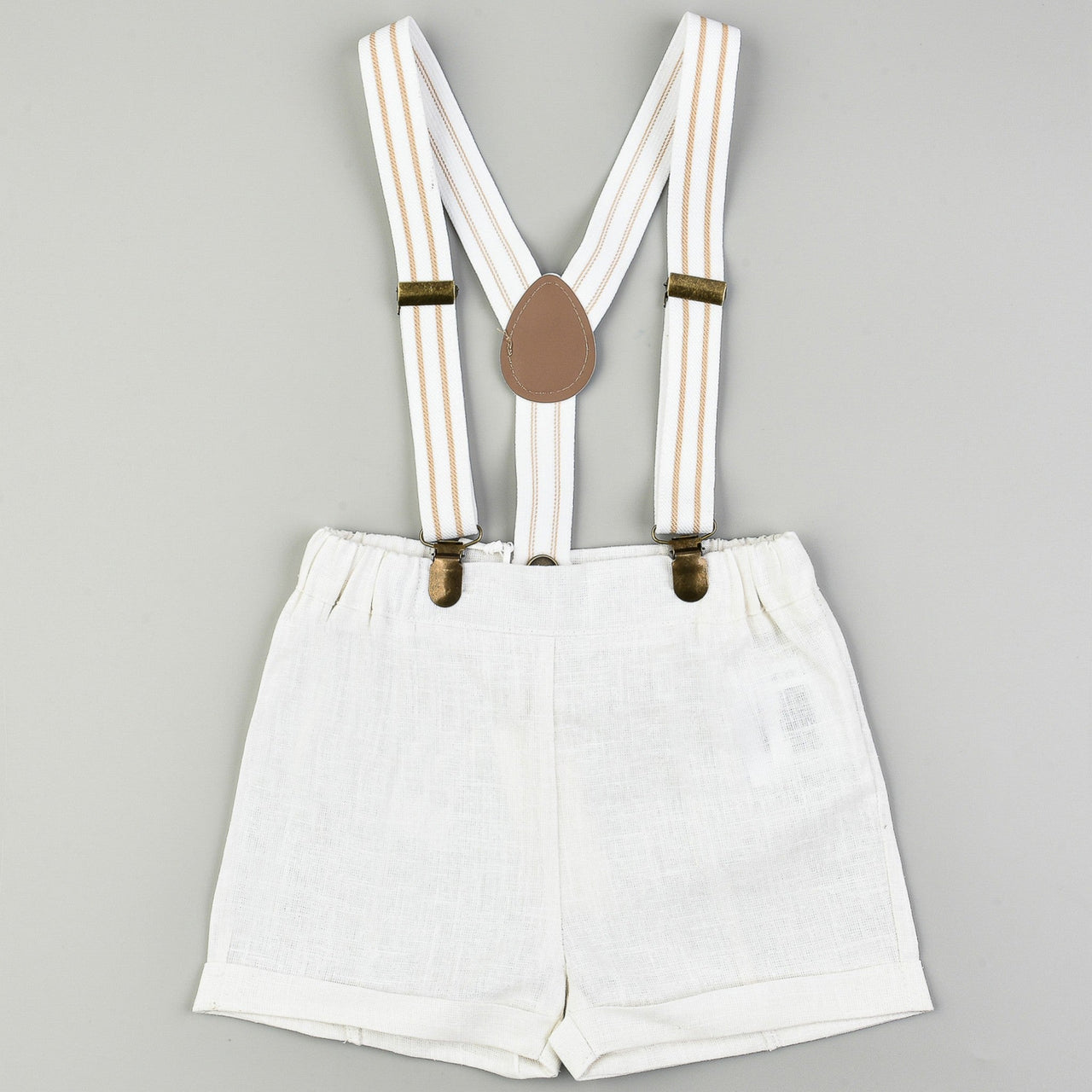 Linen Suspender Shorts - Kidichic