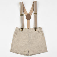 Thumbnail for Linen Suspender Shorts - Kidichic