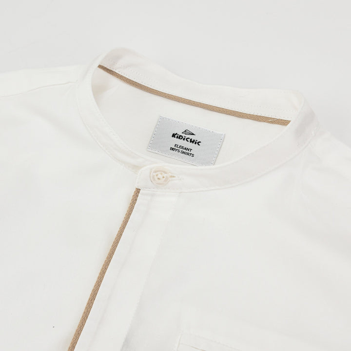 Mandarin Collar SS Shirt - Kidichic