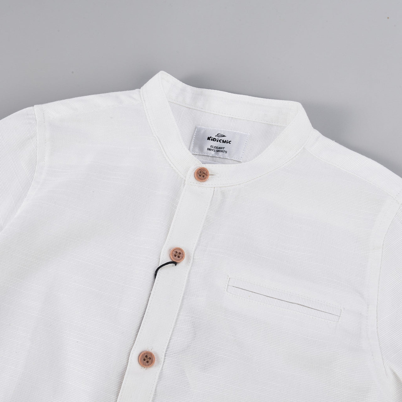 Mandarin Collar S.S Shirt - Kidichic