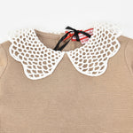 Melange Baby Set With Crochet Collar - Kidichic