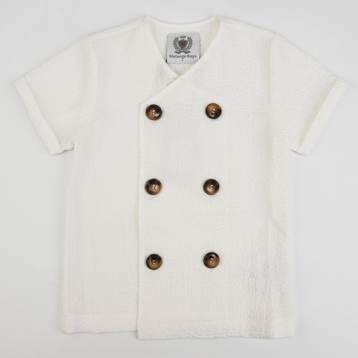 Melange Button Shirt - Kidichic