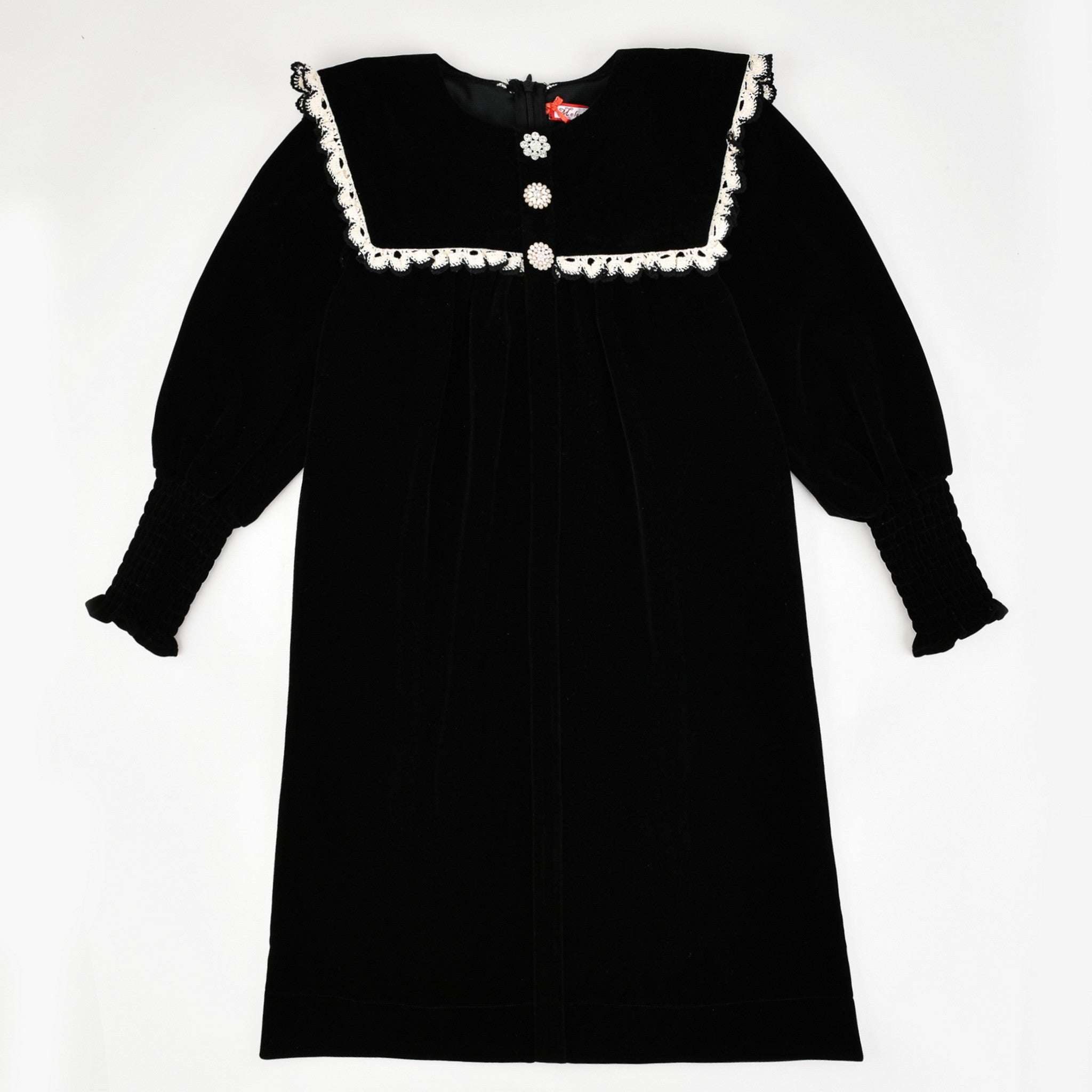 Melange Dress With Velvet Print – Kidichic