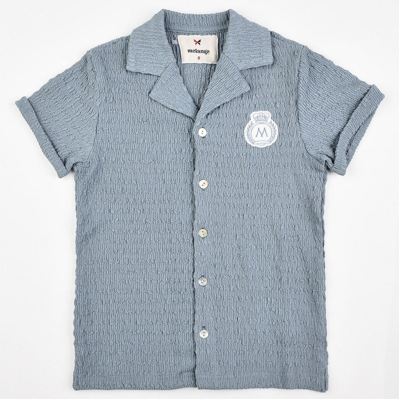 Melange Emblem Button Shirt - Kidichic