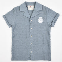 Thumbnail for Melange Emblem Button Shirt - Kidichic