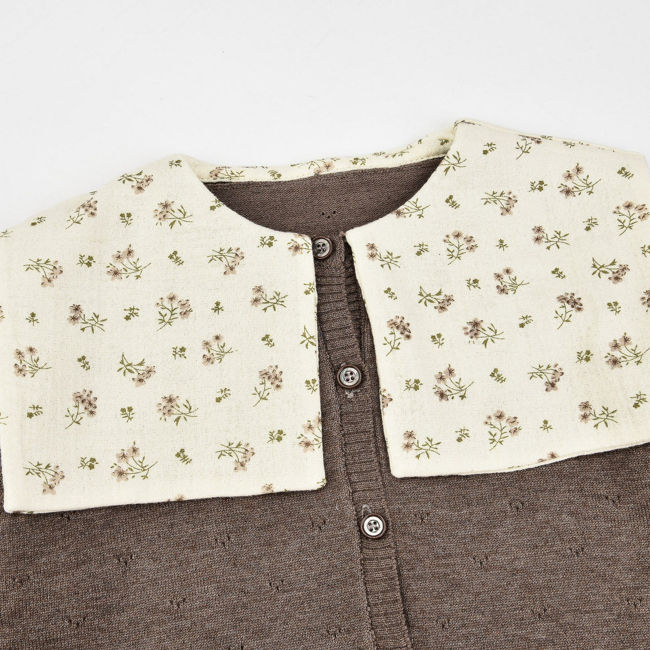 Melange Embroidered Collar Sweater - Kidichic