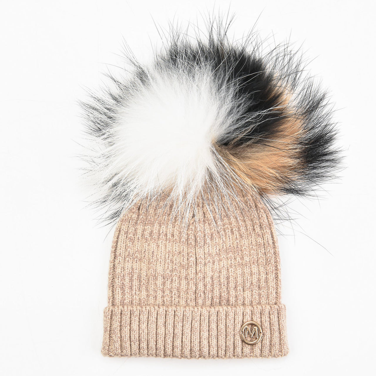 Melange Fur Pom-Pom Hat - Kidichic