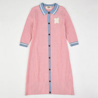 Thumbnail for Melange Girls Polo Knit Dress - Kidichic