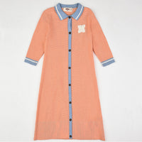 Thumbnail for Melange Girls Polo Knit Dress - Kidichic