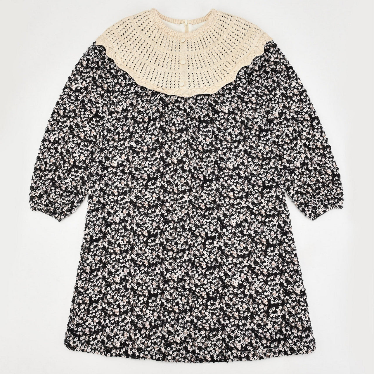 Melange Knit Collar Dress - Kidichic