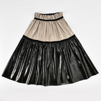 Thumbnail for Melange Pleather Swing Skirt - Kidichic