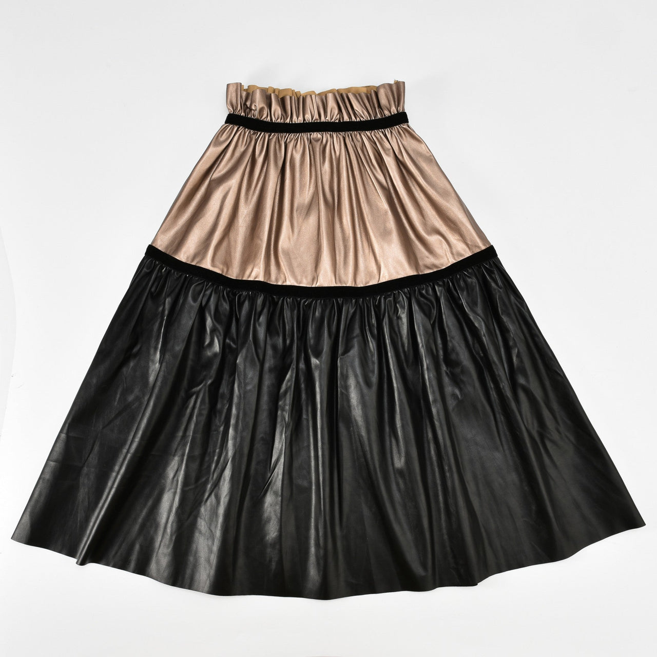 Melange Pleather Swing Skirt - Kidichic