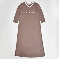 Thumbnail for Melange Rib Nightgown With Collar - Kidichic