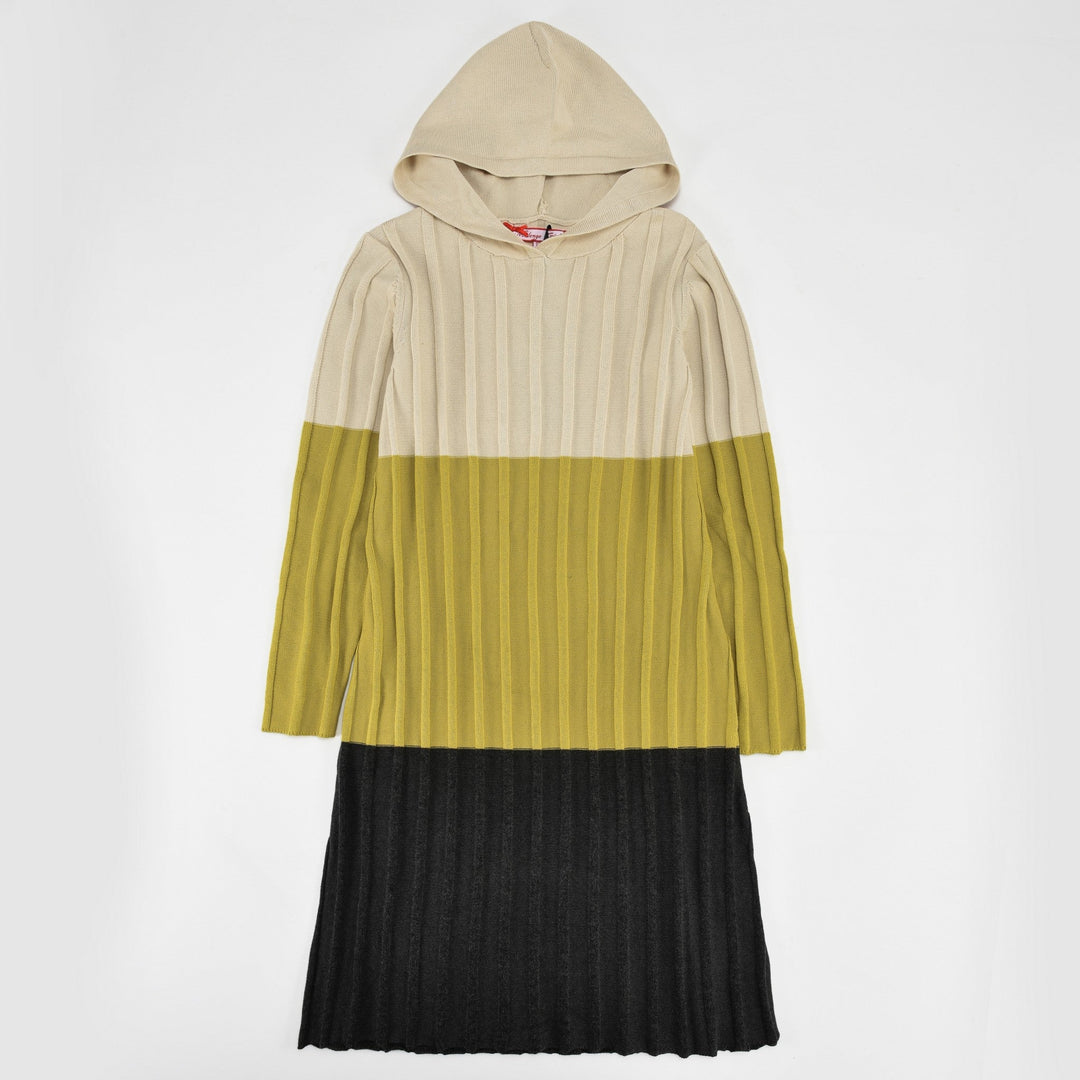 Melange Ribbed Block Sweater Dress - Kidichic