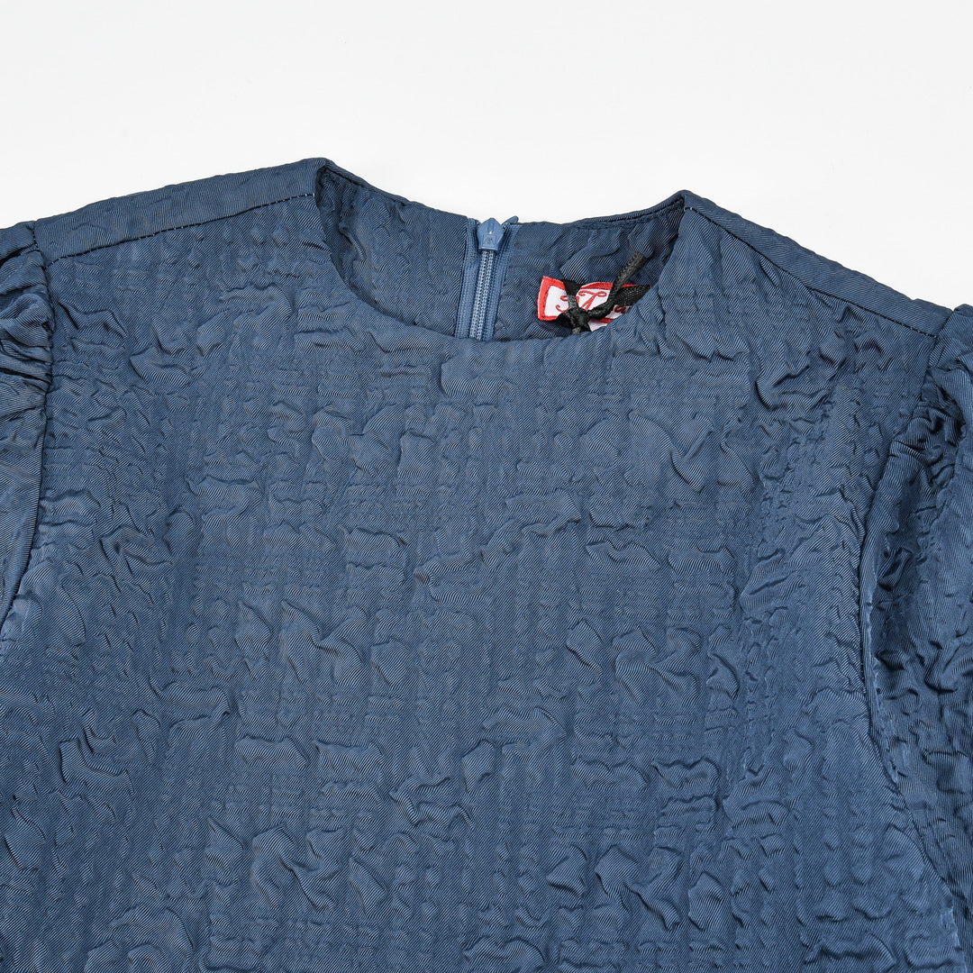 Melange Textured Tiered Dress - Kidichic