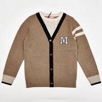 Thumbnail for Melange V-Neck Knitted LS Sweater - Kidichic