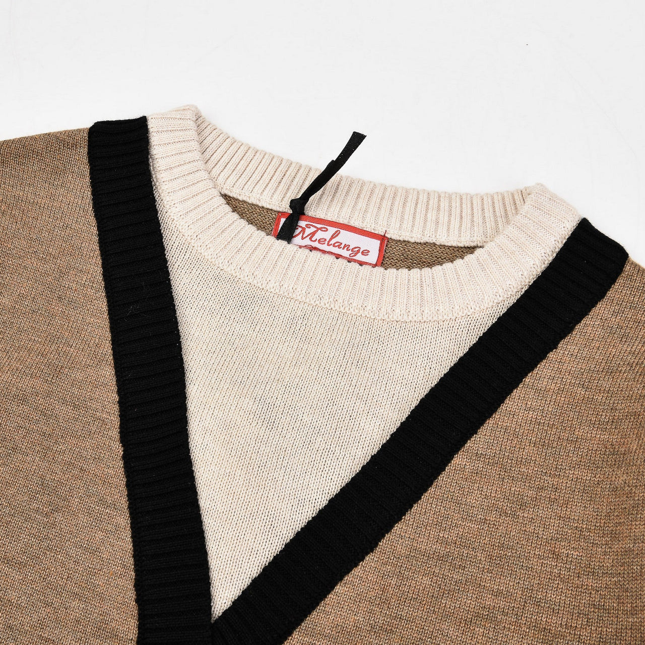Melange V-Neck Knitted LS Sweater - Kidichic