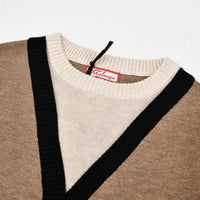 Thumbnail for Melange V-Neck Knitted LS Sweater - Kidichic