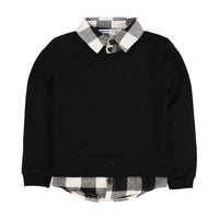 Thumbnail for Mock Collar Shirt with Sweatshirt - Kidichic