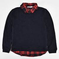 Thumbnail for Mock Collar Shirt with Sweatshirt - Kidichic