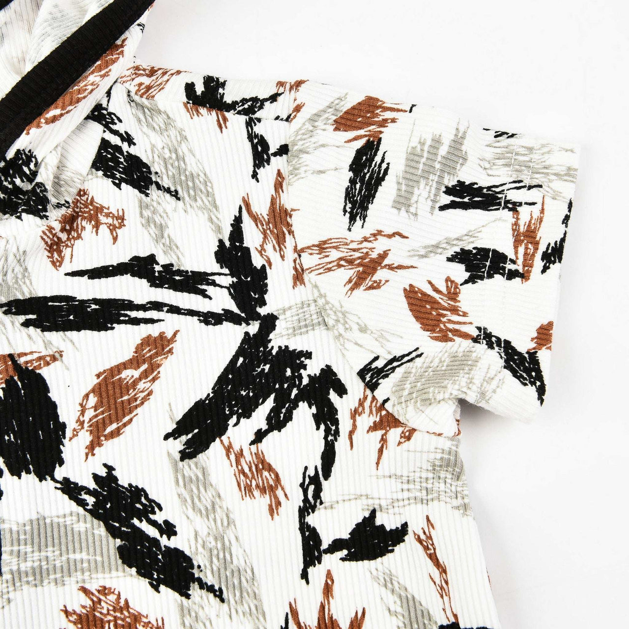 Rib Print SS Dress - Kidichic