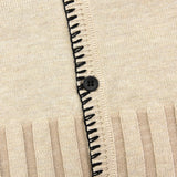 Wide Rib Stitch Button Sweater - Kidichic